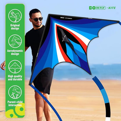 Triangular-Shaped Kite - Easy to Control, with an Eye-catching Design, it is Perfect for Outdoor Entertainment and Suitable for Beginners to use.