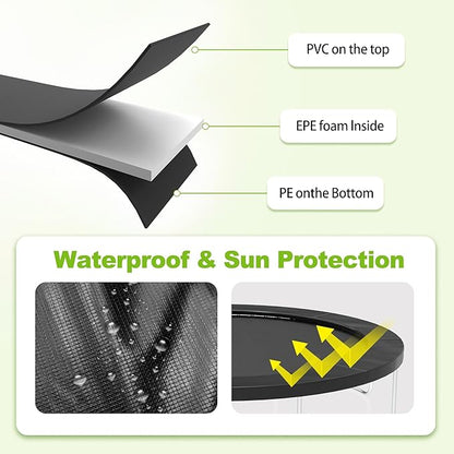 Trampoline Pad, 10ft 12ft 14ft Trampoline Replacement Safety Pad, Waterproof and Tear-Resistant Safety Spring Cover Round Frame Pad