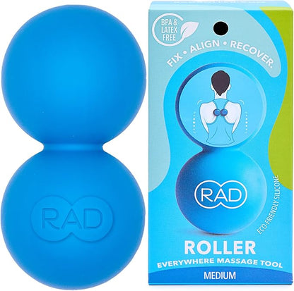 RAD Original Peanut Massage Ball ??Medium Density Yoga Deep Tissue Roller Ball ??Myofascial Release for Back, Neck, Feet, Psoas & Spine ??Suboccipital & Thoracic Trigger Point Therapy