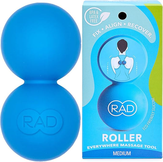 RAD Original Peanut Massage Ball ??Medium Density Yoga Deep Tissue Roller Ball ??Myofascial Release for Back, Neck, Feet, Psoas & Spine ??Suboccipital & Thoracic Trigger Point Therapy