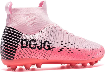 Youth Soccer Cleats Mens Training Football Cleats Lightweight Womens High-top Soccer Shoes AG, Tacos de Futbol para Hombre