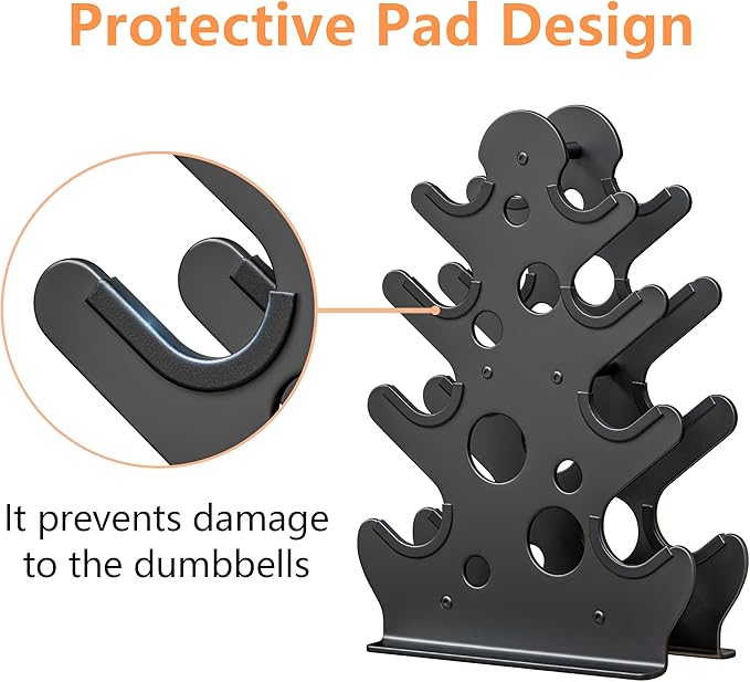 Dumbbell Rack Stand Only(Dumbbells Not Included) - Dumbbell Storage Rack with/without Wheels, Space Saver for Home Gym.