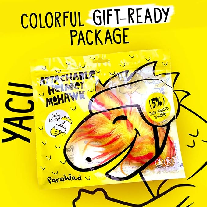 Iguana Helmet Accessories w/Sticky Hook & Loop Fastener Adhesive (Helmet not Included), Fun Helmet Mohawk/Cover for Snowboarding, Skiing, Biking, Cycling, Skating for Kids and Adults