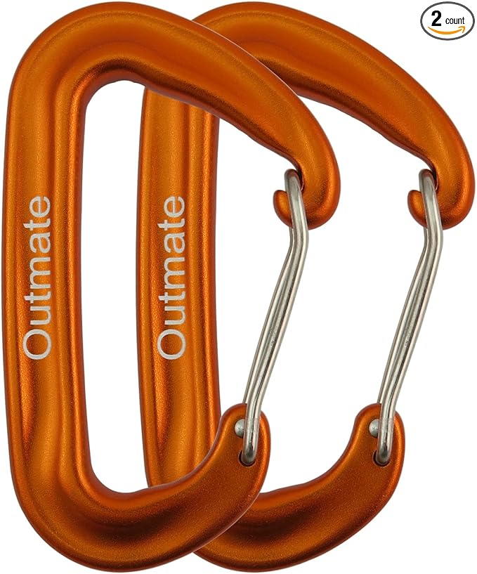 12kN 3.2"x2" Heavy-Duty Carabiner Clips - Durable, Lightweight Aluminum Alloy Carabiners for Hiking, Camping, Keychains, Dog Leashes, Hammocks & More