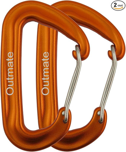 12kN 3.2"x2" Heavy-Duty Carabiner Clips - Durable, Lightweight Aluminum Alloy Carabiners for Hiking, Camping, Keychains, Dog Leashes, Hammocks & More
