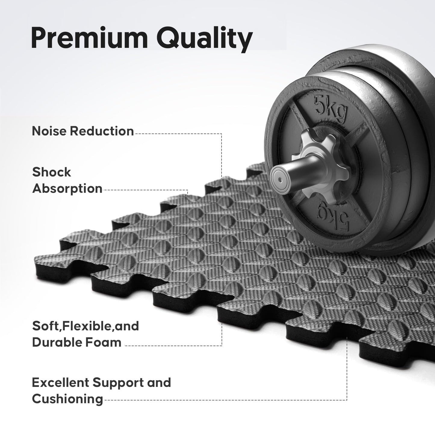 32 Pack 128 sqft Home Gym Mat, Puzzle Exercise Mat, EVA Interlocking Foam Floor Tiles for Home