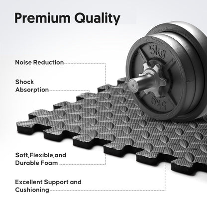 12 Pack 48 sqft Home Gym Mat, Puzzle Exercise Mat, EVA Interlocking Foam Floor Tiles for Home