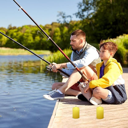 4 Packs 2x3 Inch Yellow Citronella Pillar Candles, Small Dripless Colored Lemongrass Scented Column Cylinder Candles for Patio Home Outside Garden Camping in Summer - 24 Hours Burning