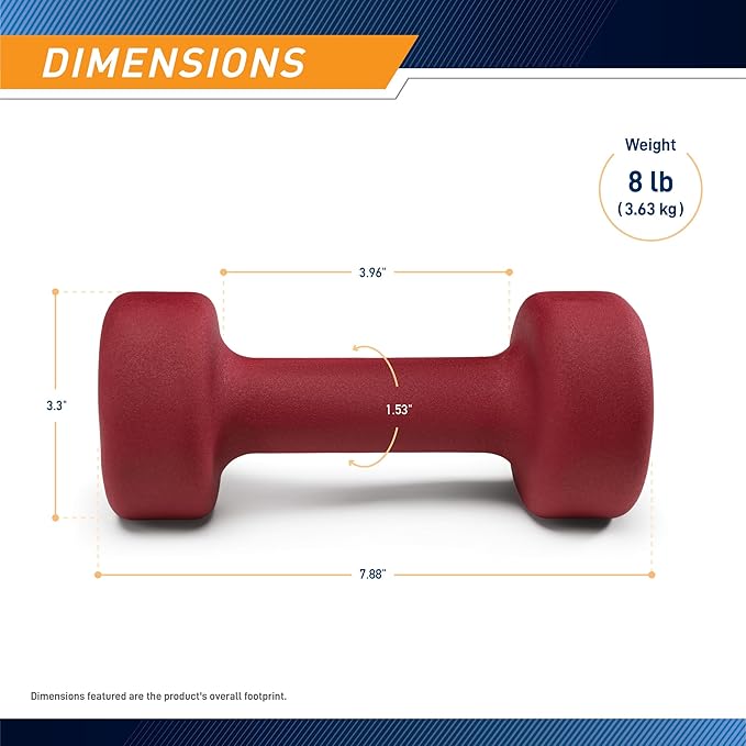 Marcy Colored Neoprene Dumbbell (Sold in Singles or Set) Hand Weights, Exercise Free Weights for Home Gym