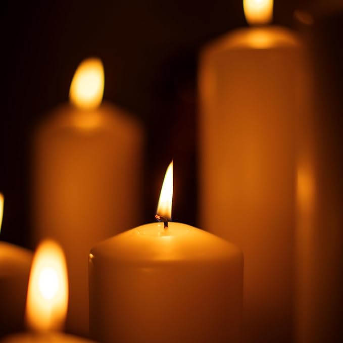 Stonebriar Unscented White Tall Pillar Candles, 35 Hour Burning Candle Pillars, Perfect for Decor, Weddings, Emergencies 3" X 4", 6 count