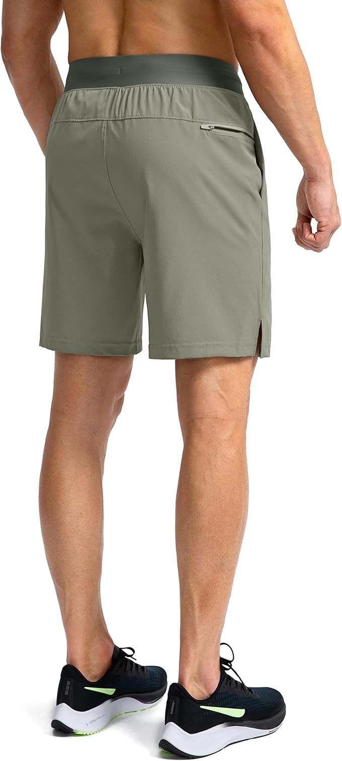 Men's Running Shorts with Zipper Pockets 9 Inch/ 7 Inch / 5 Inch Lightweight Quick Dry Gym Workout Athletic Shorts for Men(7 inch0