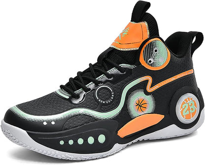 Boys Basketball Shoes Breathable Indoor Athletic Shoes Youth Outdoor Fashion Sneakers Comfortable Basketball Shoes for Girls