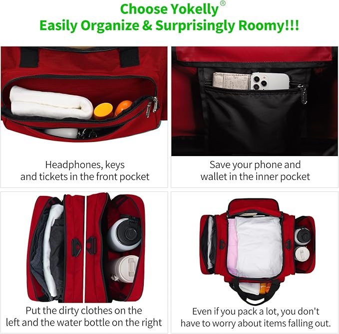 Sports Duffel Bag 20 inch for Travel Gym - Red