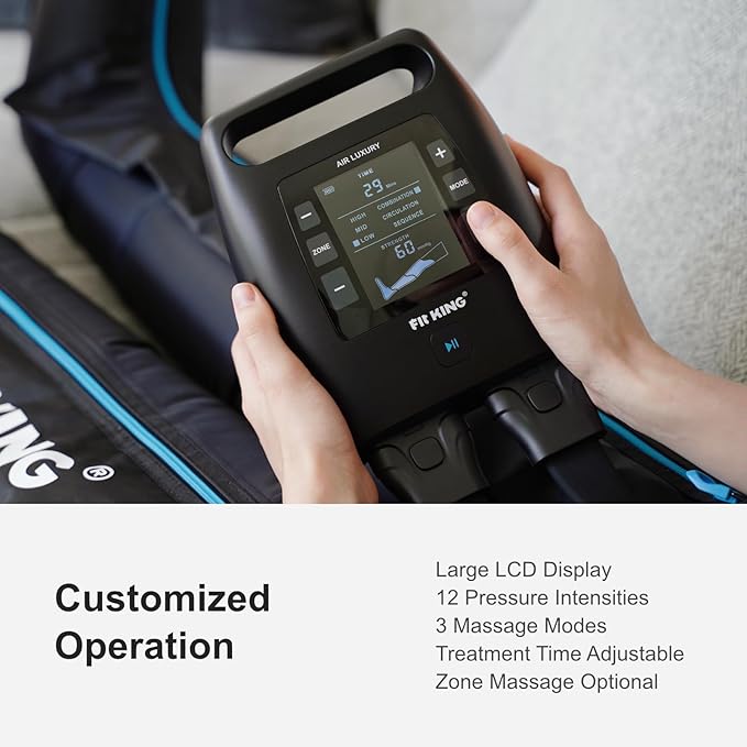 FIT KING Air Compression Recovery System, Cordless Full Leg Massager with Dynamic Pressure, Reduces Muscle Pain and Improves Circulation, Fast Recovery for Athletes (Small)