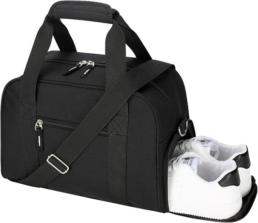 SeaRock 14 inch Small Gym Bag for Women & Men - Mini Duffle Bag Weekender & Overnight with Shoe