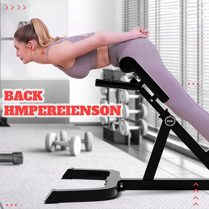 Roman Chair,Back Extension Bench,Multi Functional Ab Bench, Hyperextension Bench Abdominal Exercise, Leg Strength Trainer Home Men Women Full Body