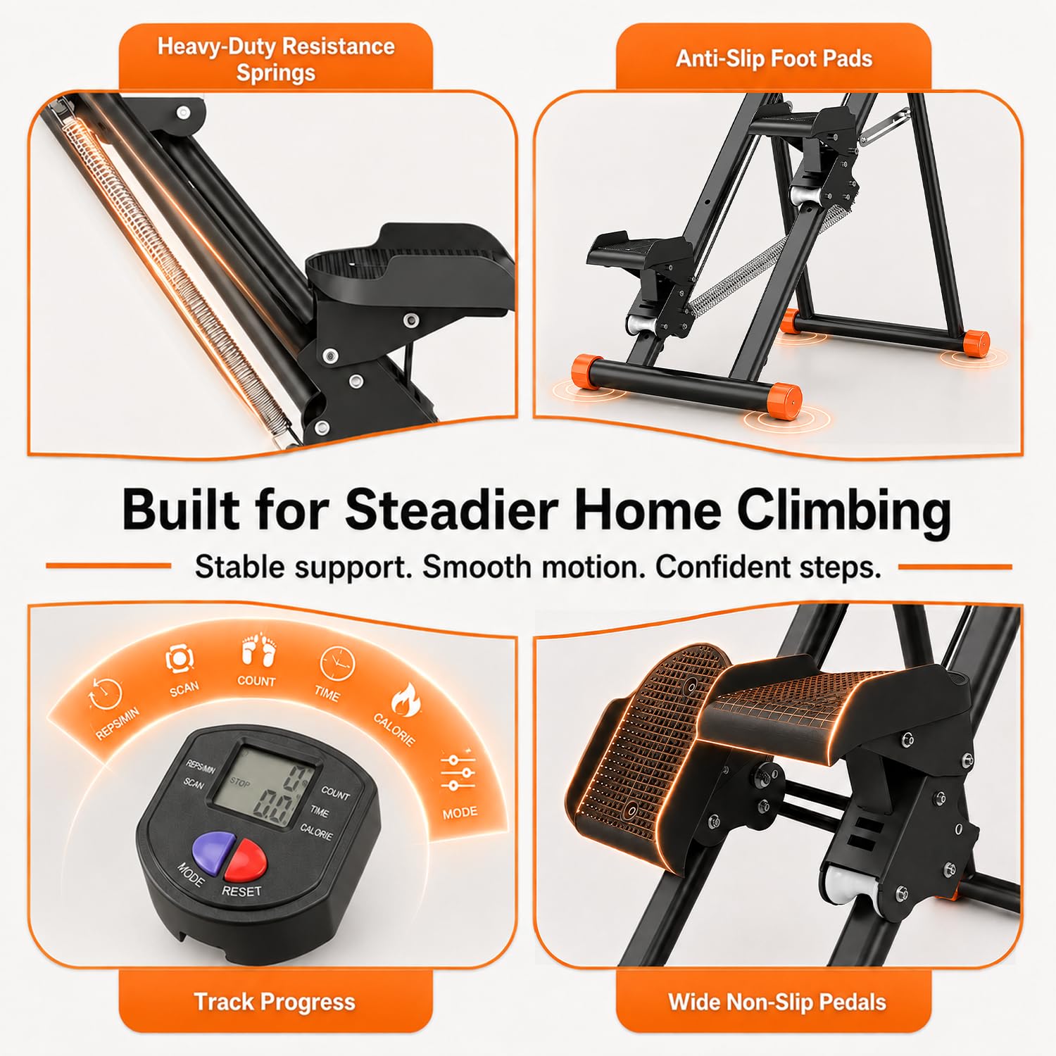 EPHESPORT Stair Stepper for Home with 3-Level High-Tension Resistance