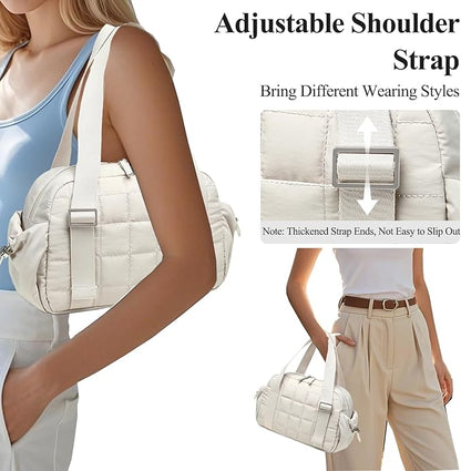 CAMTOP Mini Gym Bag for Women, Small Gym Tote Bag Puffy Quilted Sports Duffel Bag with Wet Compartment and Coin Purse Duffel Bags Dance Yoga Workout Bag