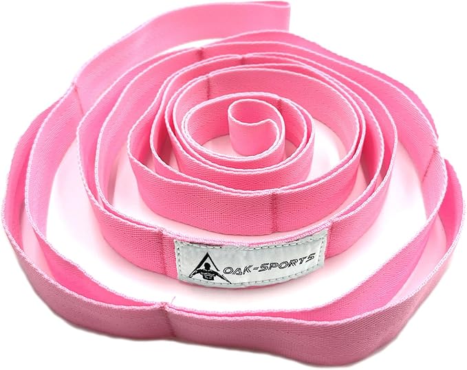 Stretching Strap Yoga Strap with Loops, Stretch Straps for Physical Therapy, Non-Elastic Exercise Strap for Pilates, Dance and Gymnastics with Workout Guide