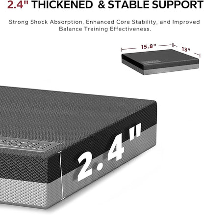 HAPBEAR Exercise Balance Pad - 15"x12" Non-Slip Textured Bottom Stability Training Mat - 2.25" Thick Soft Cushioned Foam for Physical Therapy, Core Training & Home Workouts