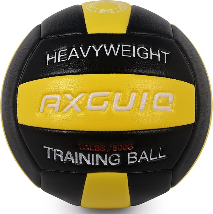 1.1LBS Heavy Weight Volleyball Official Size 5 Setter Training Volleyballs Training Practice,Leather Soft Grip Durability Weighted Volleyball Setting Trainer