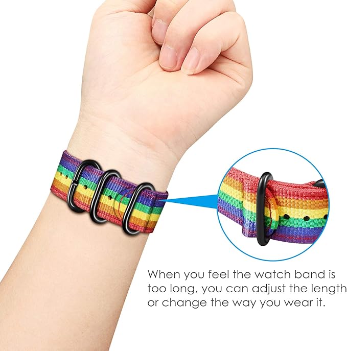 FINTIE Bands Compatible with Fitbit Versa 2/1 / Lite Edition, Soft Nylon Replacement Strap Wristband Accessories (Colorful)