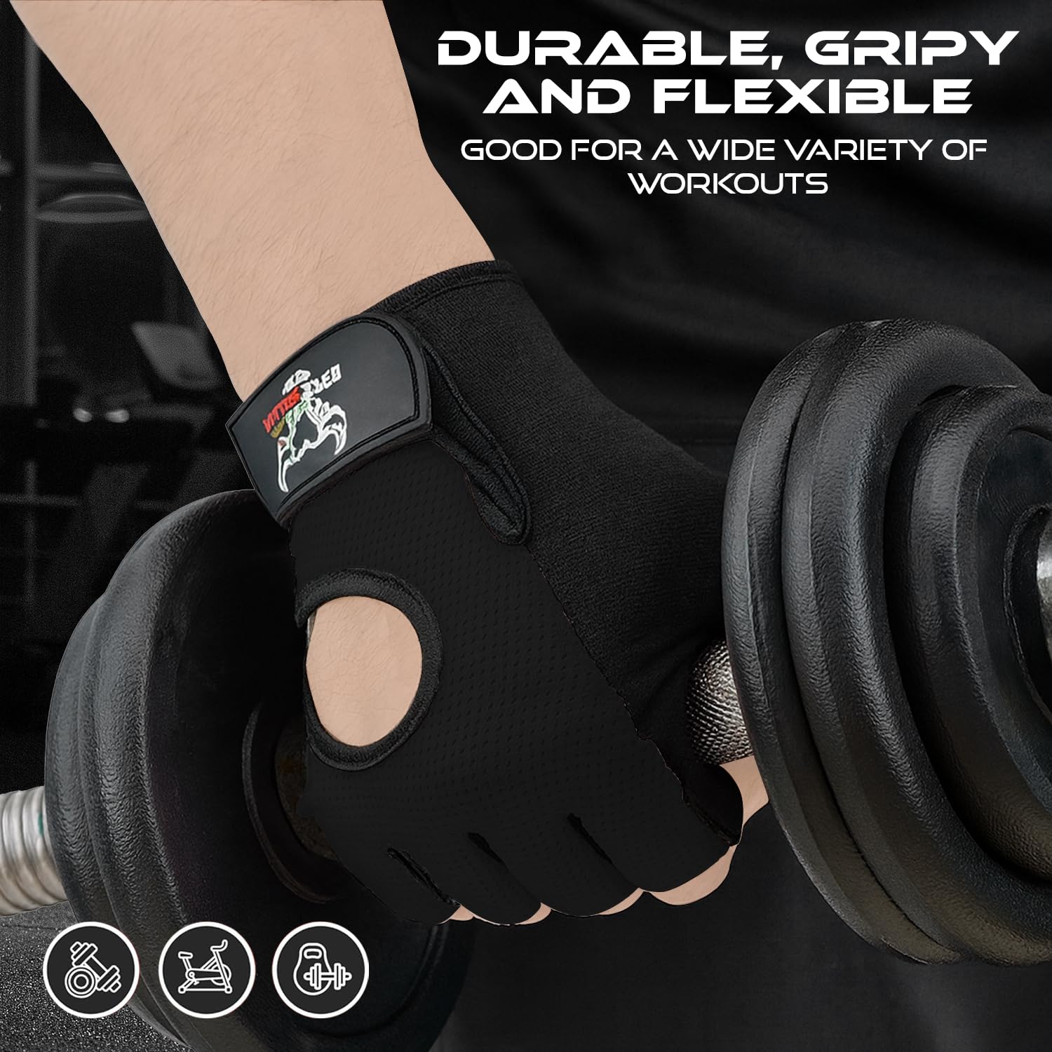 BEAST RAGE Workout Gloves for Men and Women, Fingerless Weight Lifting Gloves with Palm Protection