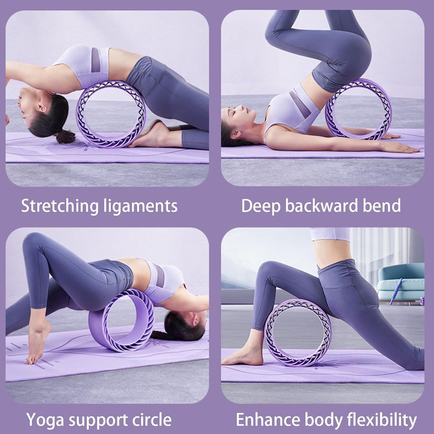 Curve magic wheel：Fit Prop Foam Padded Back Stretcher Wheel with Center Spine Cradle，Yoga Wheel for