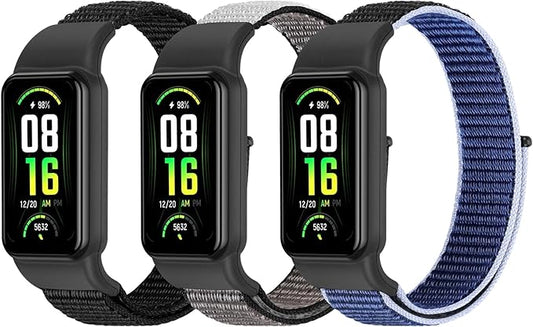 YCHDDER Solo Loop Nylon Bands Compatible with Amazfit Band 7 Straps,Soft Breathable Comfortable Adjustable Colorful Sports Replacement Wristband for Amazfit Band 7 for Men Women