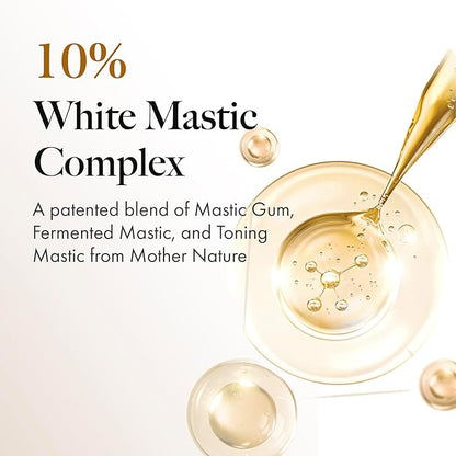 MASTINA White Mastic Ampoule Sheet Mask (4pc) Illuminating, Radiance-Boosting. Ultra-Moisturizing Facial Mask. Intensive Korean Skin Care. Fermented Mastic Gum