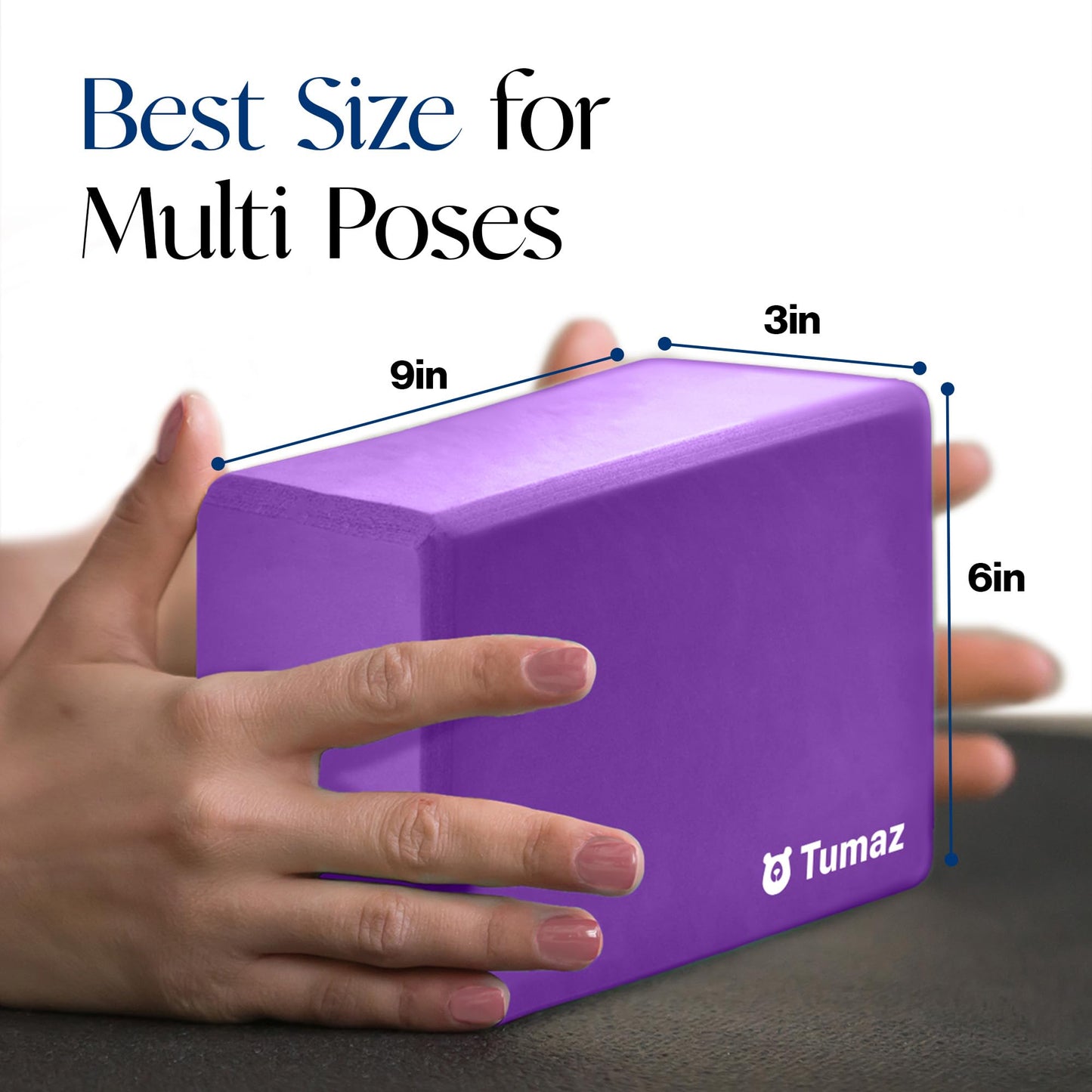 Tumaz Non-Slip Yoga Blocks，High-Density EVA Foam 2 Pack for Yoga & Pilates