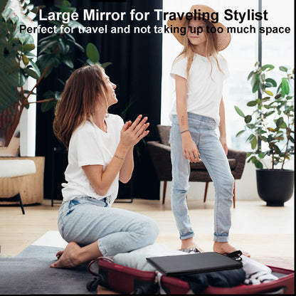 LPHUMEX Foldable Full Length Dance Mirror – 33” Portable Shatterproof Hanging Mirror, Folding Full