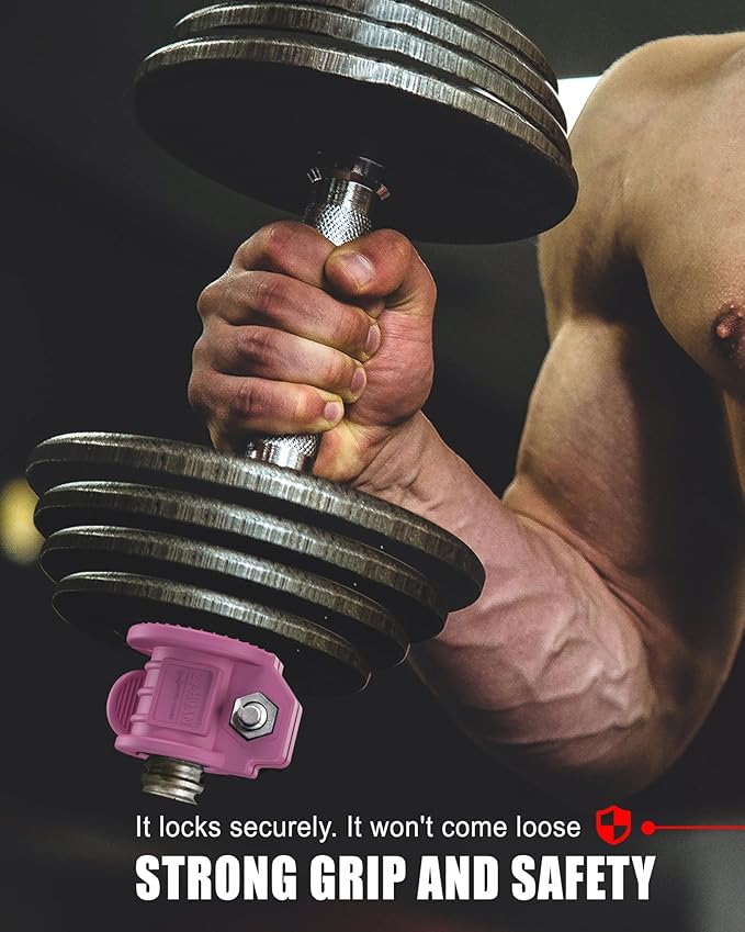 Barbell Clips 1 Inch Quick Release Weight Clamps 0.9-1.18inch Multi-Size Adjustable Olympic Clamps for Bars