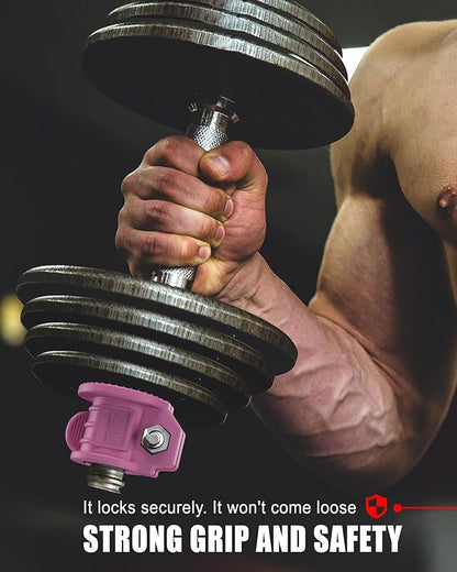 Barbell Clips 1 Inch Quick Release Weight Clamps 0.9-1.18inch Multi-Size Adjustable Olympic Clamps for Bars