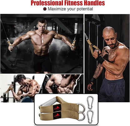 Heavy Duty Metal Workout Handles，Replacement Grip Attachments for Cable Machines, Resistance Bands, LAT Pulldown, Strength Exercise Home Gym & Commercial Fitness Equipment