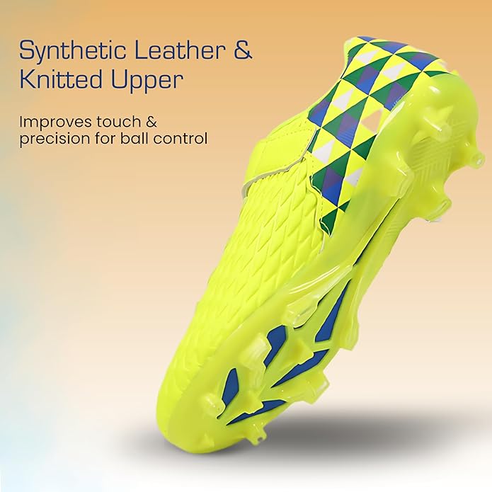 Soccer Cleats for Kids & Youth | Lightweight Football Shoes for Firm Ground | Durable Girls & Boys Soccer Cleats with Non-Slip Sole | Comfortable Soccer Boots | Unisex Size 11-6