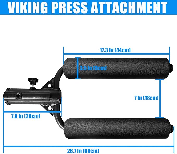 Viking Press Landmine Handle for 2-Inch Barbell, Hack Squat T-Bar Row Attachment Strength Training Accessories, Shoulder Press Landmine Attachment Equipment