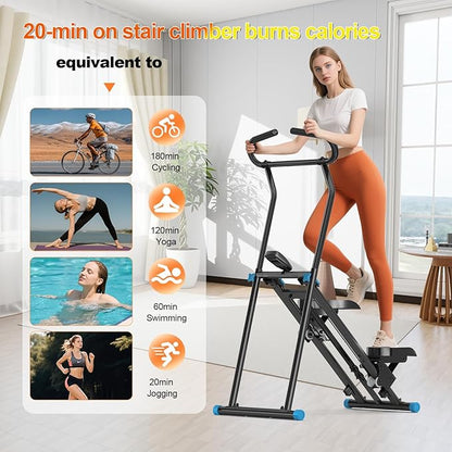 Stair Stepper for Home Gym, 350lbs Vertical Climber Machine with LCD Display, Non-Slip Pedals & 350lb Capacity Compact Folding Cardio Exercise Climber