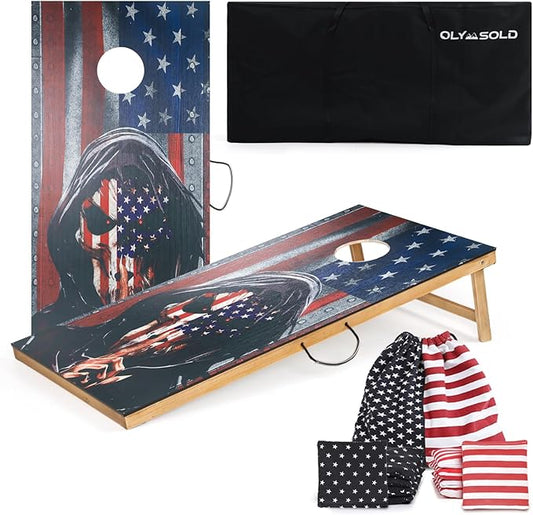 Cornhole Set, Corn Holes Outdoor Game, Regulation 2X4 Cornhole Boards, Portable Cornhole Set