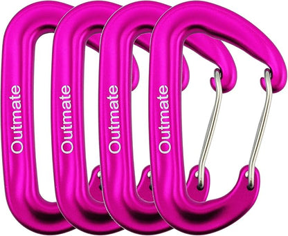 12kN 3.2"x2" Heavy-Duty Carabiner Clips - Durable, Lightweight Aluminum Alloy Carabiners for Hiking, Camping, Keychains, Dog Leashes, Hammocks & More