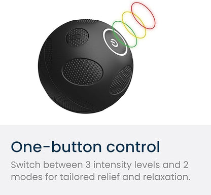 Nobol - MyoSphere Vibration Massage Ball for Deep Tissue Stimulation, Muscle Tension Relief and Stress Reduction | Your Portable Deep Tissue Therapist | Space Black | 1.5lb