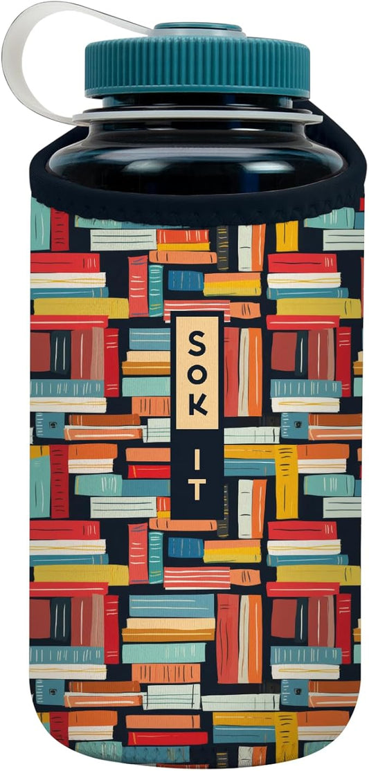 Sok It BotlSok Water Bottle Sleeve Insulated Neoprene Cover (Well Read, Fits 32oz Nalgene)