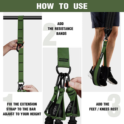 KUTIZE Pull Up Assistance Bands, 3 Adjustable Heavy Duty Pull Up Assist System with Comfortable