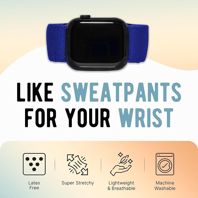 Braxley Bands - Organic Cotton Watch Bands For Women and Men, Compatible With All Apple Watch Sizes and Series - Washable, Sweat-Absorbent, Breathable Fit, Elastic Smart Watch Bands