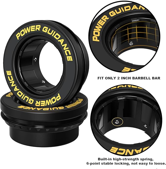 POWER GUIDANCE 50mm Barbell Clamps Barbell Collars, Quick Release Weight Olympic Barbell Clips for Bars, Non-Slip Olympic Barbell Clamps for Workout Weightlifting Fitness Training