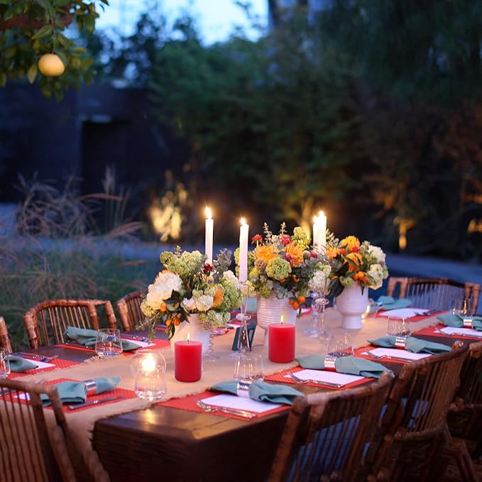 4 Packs 2x3 Inch Red Pillar Candles, Small Unscented Dripless Cylinder Candles for Christmas Home Wedding Valentin's Day Holiday Relaxation Spa Church - 24 Hours Burn Time