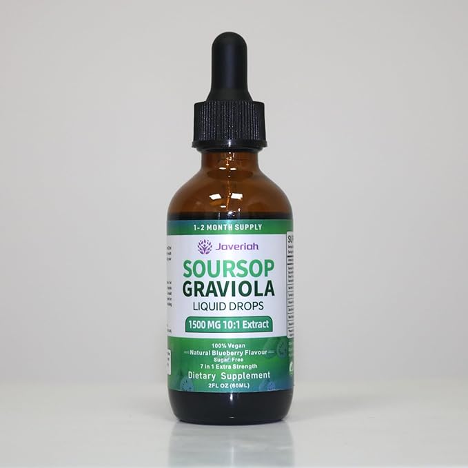 2 Pack Soursop Graviola Leaf Extract Liquid Drops Supplement with Irish Sea Moss & Turmeric for Cellular Support, Immune System Boost, Liver Health, Soursop Bitters Liquid 60-Day Supply 4 FL OZ