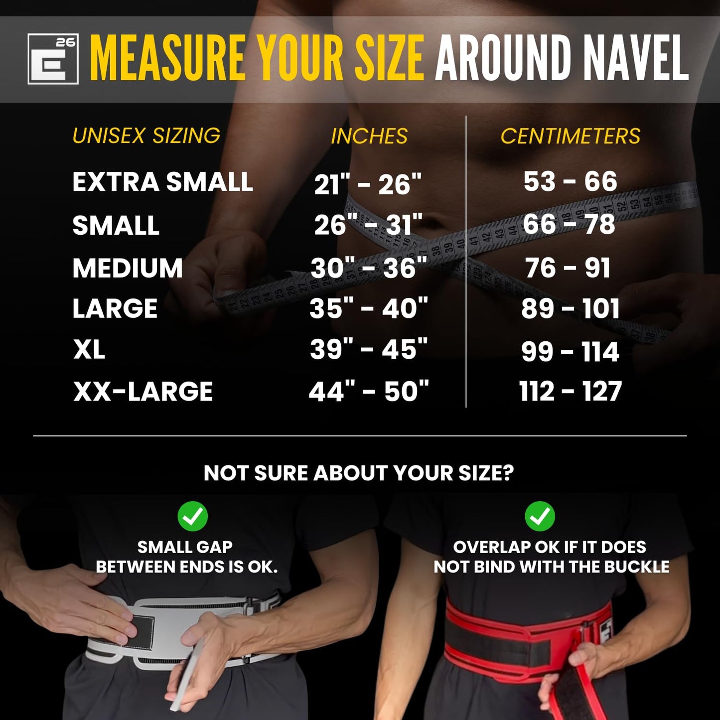Element 26 Self-Locking Weight Lifting Belt (M, Black)