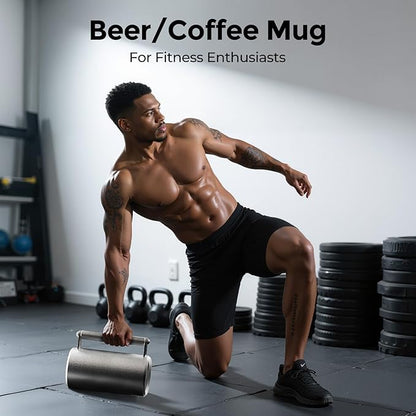 Coffee Mug 26LB,500ML,Dumbbell 12KG,beer mug,Overweight Dumbbell Fitness Sports Water Cup,Gym Workout Coffee Enthusiast Gift,Prank Gift (26LB - 500ML)(Food-grade coating)