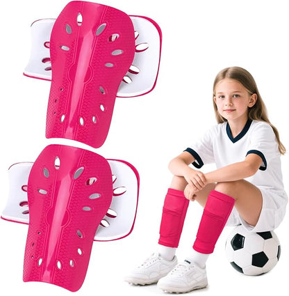 2 Pairs Shin Guards Soccer for Kids,Shin Pads Extra Lightweight Breathable Slide in Shin Guard for Football Training Match Outdoor Activities Protective Slip-in Shin Guards for Boys Girls